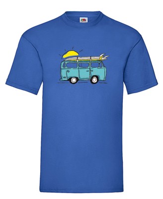 FRUIT OF THE LOOM T-shirt με στάμπα K6105 ΜΠΛΕ ΡΟΥΑ